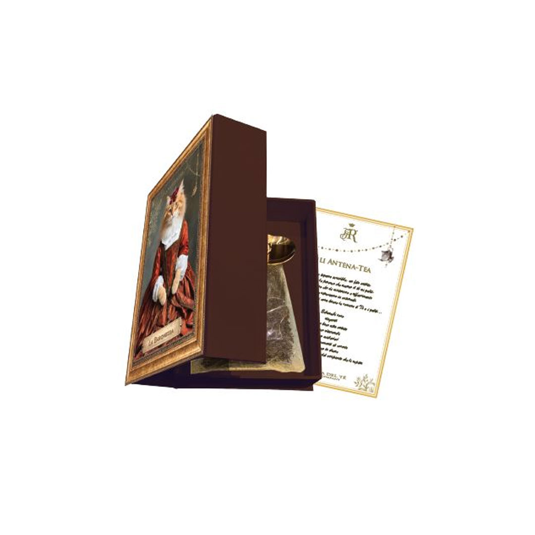 Gli AntenaTea La Regina Tè in foglia 50 grammi con Dosatore in acciaio dorato e Cartiglio - immagine 3