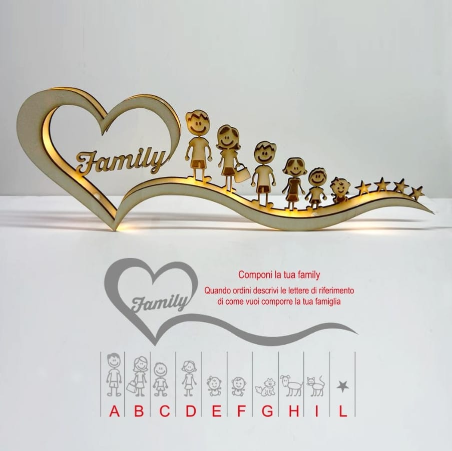 Lampada Love Family Personalizzabile - immagine 6