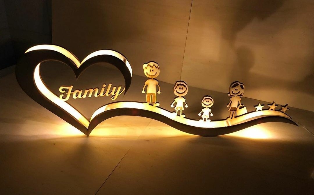 Lampada Love Family Personalizzabile - immagine 4